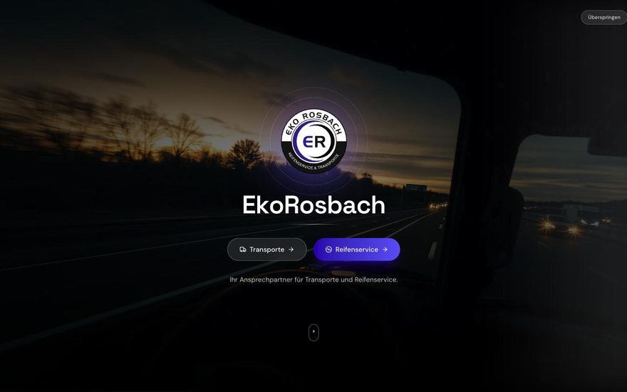Screenshot der Website von EkoRosbach