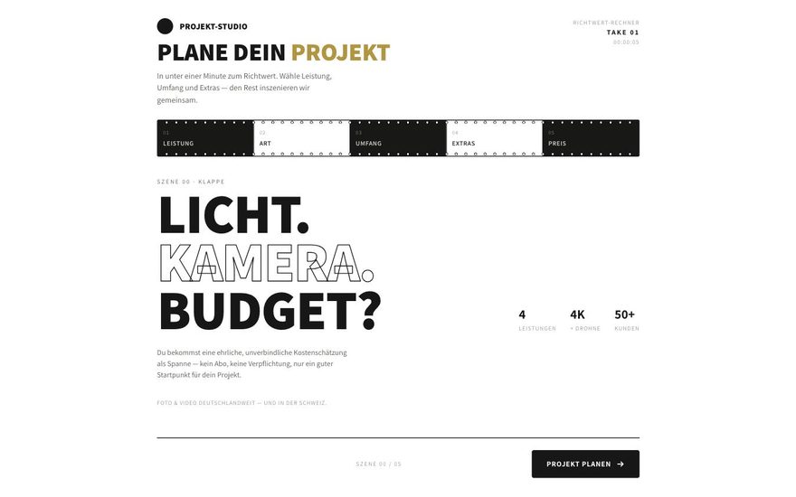Screenshot der Website von Stanislav Production